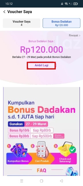 Ambil Bonus Dadakan