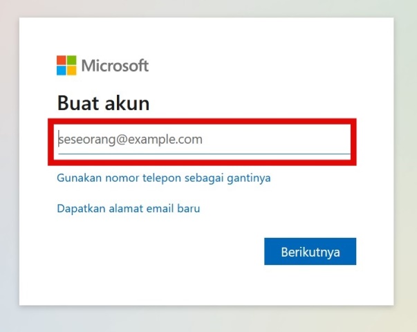 Buat Akun Microsoft