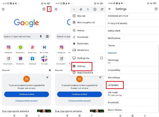 Cara Mengubah Bahasa di Google Chrome Android