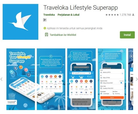Download dan Pasang Aplikasi Traveloka