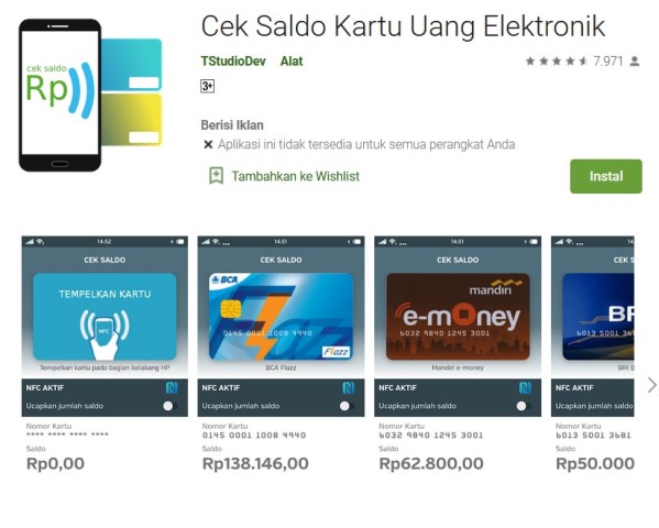 Electronic Money Card Balance - Apk Cek Saldo Semua Bank