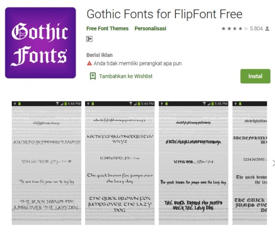 Font gothic dari FlipFont Free