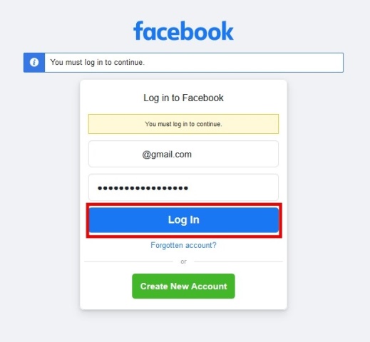 Login Akun Facebook