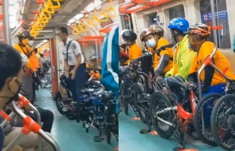 Menolak Saat Disuruh Pindah Gerbong Rombongan Pesepeda Debat dengan Petugas KRL