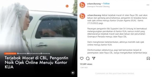 Pengantin Wanita Naik Ojol