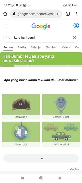 Pertanyaan Pertama Kuis Hari Bumi