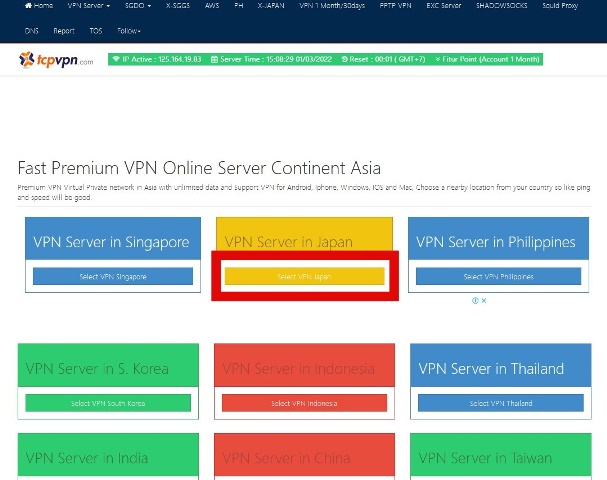 Pilih Jenis Server PVN