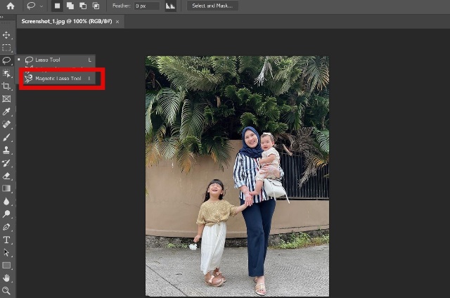 Pilih Magnetic Lasso Tool