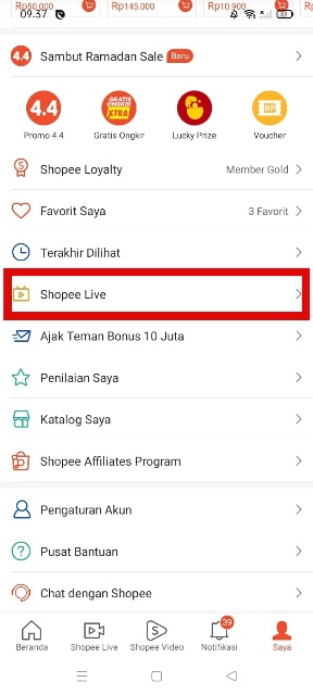 Pilih Shopee Live