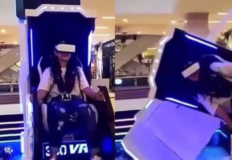 Sakitnya Real Penumpang ini Terbanting Saat Naik Wahana Virtual Reality