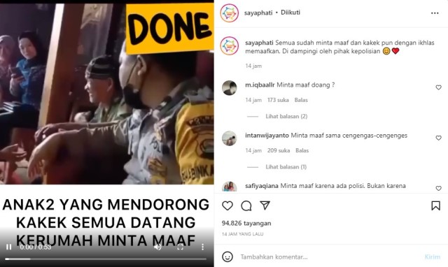 Screenshot Postingan Akun @sayaphati