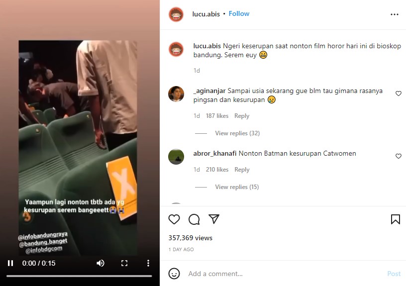 Screenshot Unggahan Akun Instagram @lucu.abis Screenshot Unggahan Akun Instagram @lucu.abis