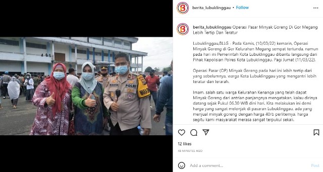 Unggahan Akun Instagram @berita lubuklinggau