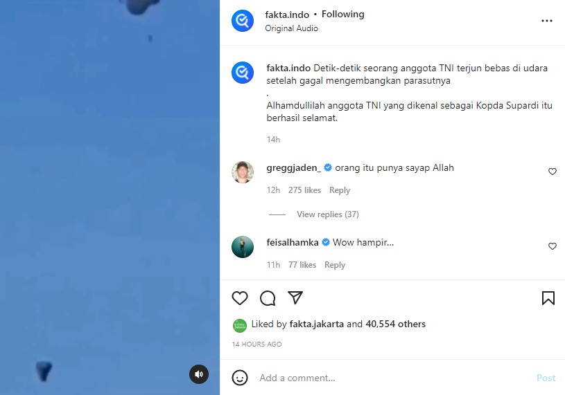 Unggahan Akun Instagram @fakta.indo