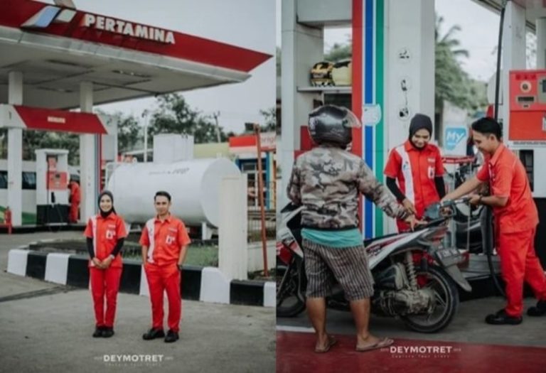 Unik Pasangan Satu Profesi Foto Prewedding di Pom Bensin Viral Sampai Dikomentari Sosok ini