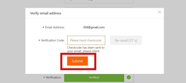 Verifikasi Akun Alibaba