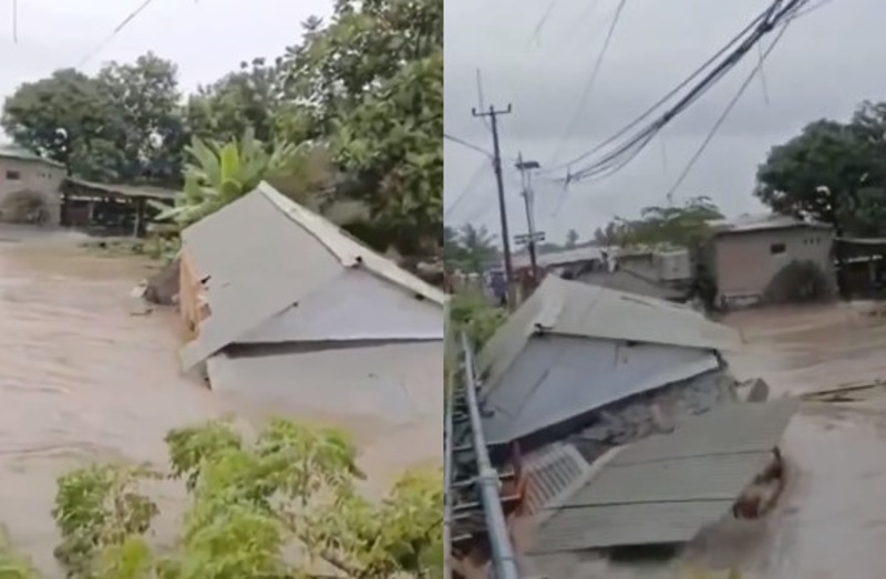 Viral Detik detik Rumah Warga Hanyut Saat Banjir Terjang Serang Banten Ngeri