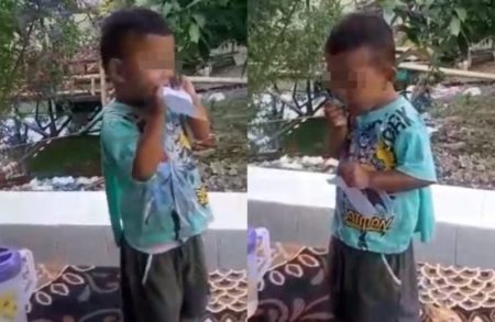 Viral Kebiasaan Aneh Bocah di Bekasi Doyan Makan Kertas Layaknya Camilan