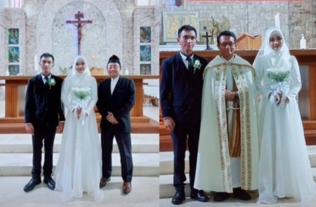 Viral Pernikahan Beda Agama di Semarang Pengantin Wanita Berhijab Ikut Pemberkatan di Gereja