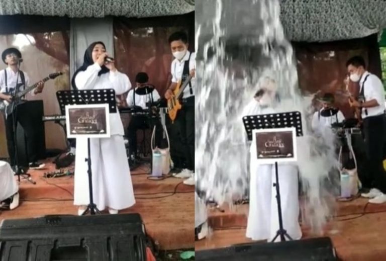 Viral Tenda Bocor Akibat Hujan Air Mengucur Deras Sampai Bikin Penyanyi Basah Kuyup