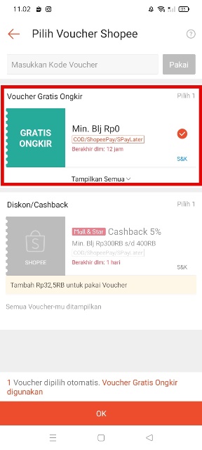 Voucher Gratis Ongkir