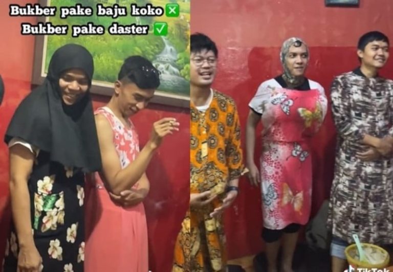 Ada ada Saja Para Suami Kompak Pakai Daster Saat Bukber Tingkahnya Kocak Banget 1