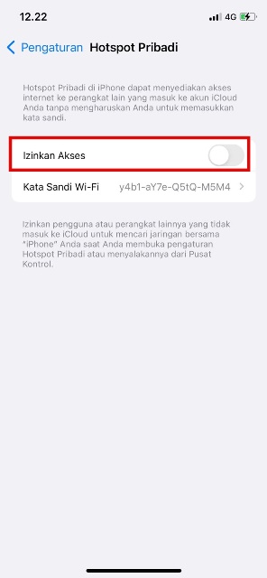 Aktifkan Hotspot iPhone