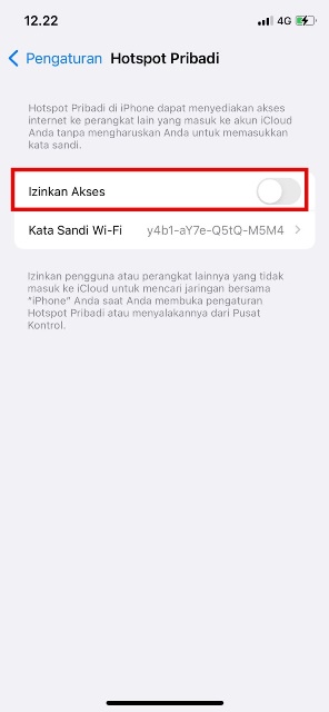 Aktifkan Hotspot iPhone