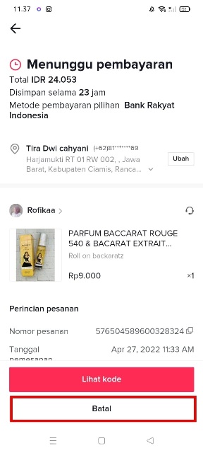 Batalkan Pesanan