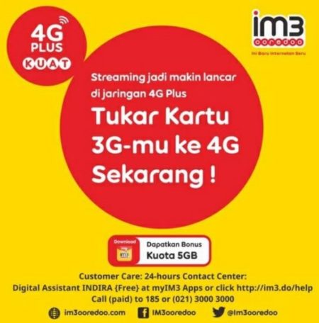 Cara Upgrade Kartu Indosat 3G ke 4G