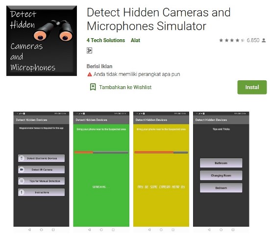Detect Hidden Cameras and Microphones - Apk Pendeteksi Kamera Pengintai