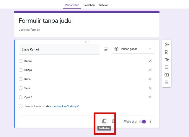 Duplikasikan