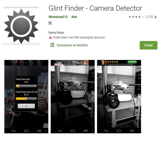 Glint Finder – Camera Detector