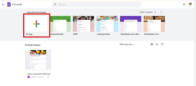 Halaman Utama Google Form