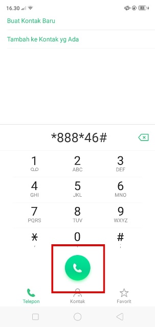 Ketik kode dial