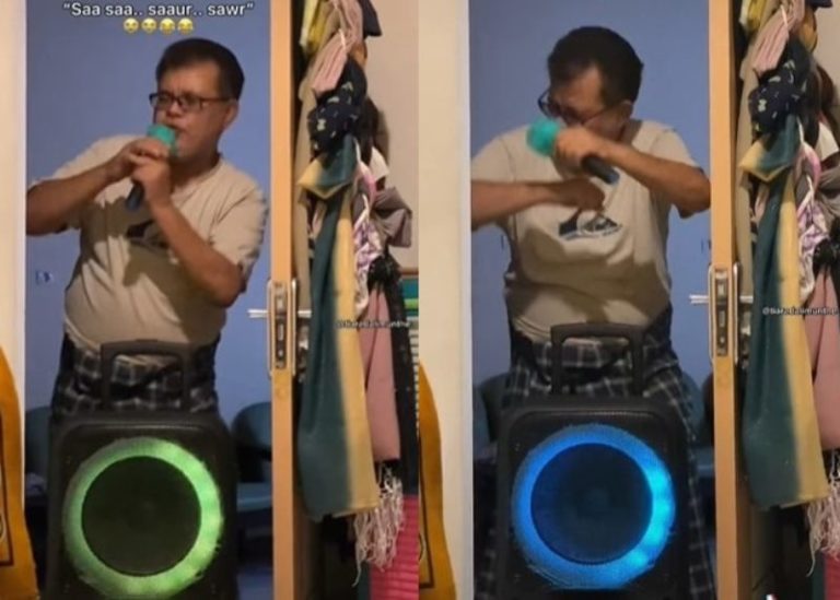 Lucu Banget Ayah ini Bangunkan Sahur Anaknya Pakai Speaker Sambil Joget Heboh