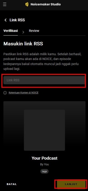 Masukan Link RSS