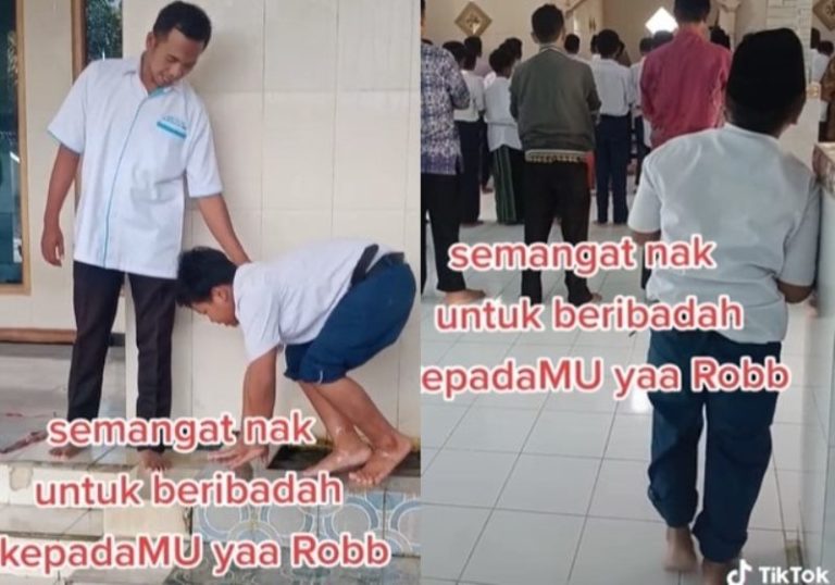 Masya Allah Remaja dengan Fisik Tak Sempurna Tetap Semangat Salat Berjamaah di Masjid