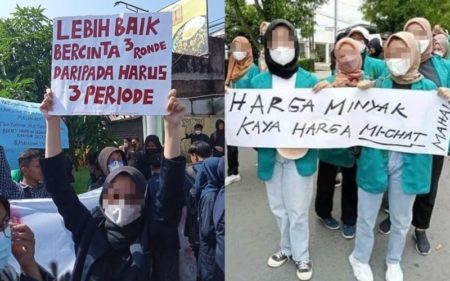 Miris Mahasiswi Bawa Poster Berisi Kalimat Vulgar Saat Demo Biar Viral