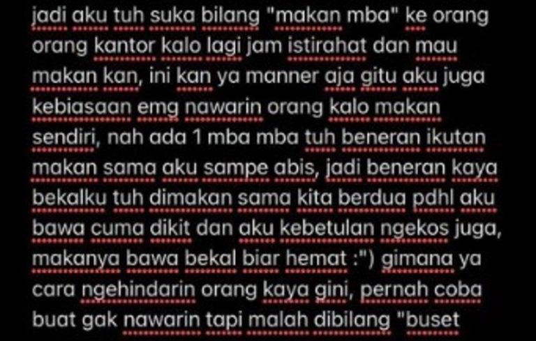 Niatnya Basa basi Nawarin Makan Rekan Karyawan ini Malah Beneran Ikut Makan Hingga Habis