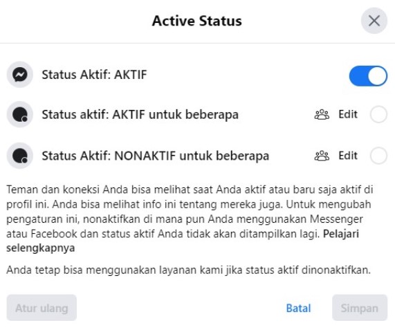 Opsi Mematikan Waktu Online