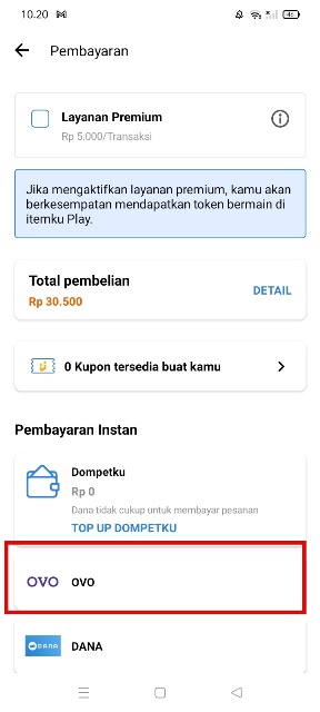 Pakai OVO untuk Metode Pembayaran