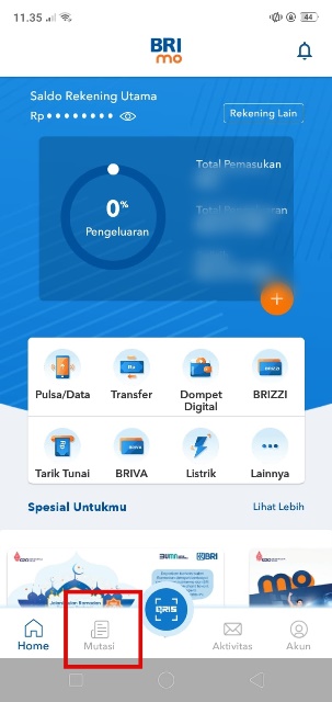 Pilih Menu Mutasi