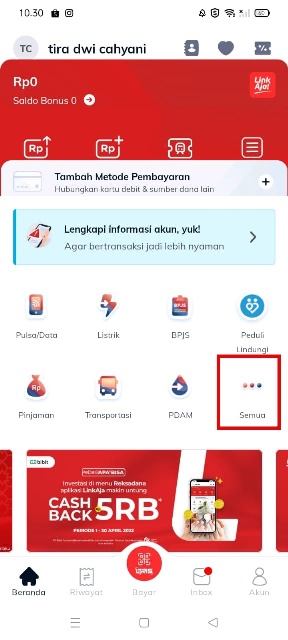 Pilih Semua untuk Mnampilkan Semua Menu