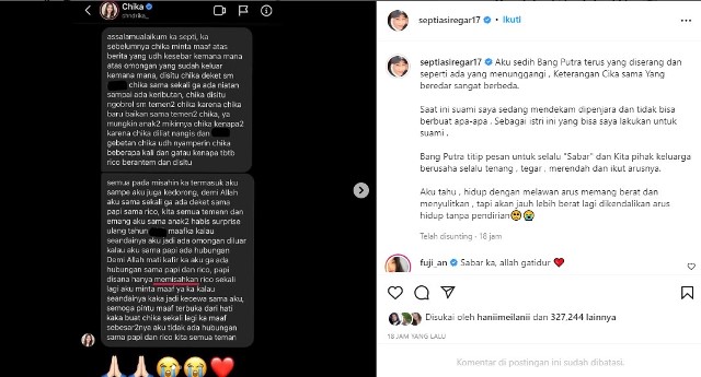 Postingan Istri Putra Siregar