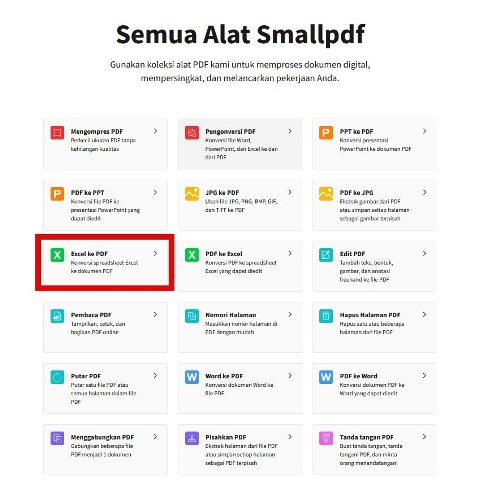 Ubah Ecvel ke PDF