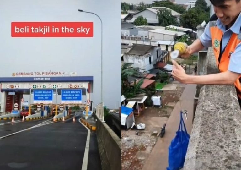 VIRAL Video Cara Petugas Loket Tol Beli Takjil In The Sky Untuk Buka Puasa Kreatif Banget