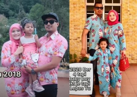 Viral Keluarga Asal Malaysia Tiap Tahun Kompak Pakai Baju Lebaran Motif Hello Kitty