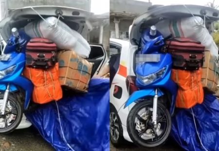 Viral Pemudik Masukkan Barang Super Banyak ke Bagasi Mobil Ada Karung hingga Motor