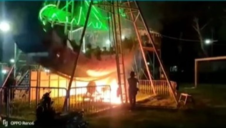 Viral Video Wahana Kora kora di Pasar Malam Tuban Terbakar Saat Sedang Dinaiki Pengunjung